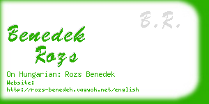 benedek rozs business card